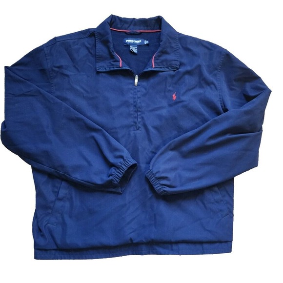 Vintage Polo Ralph Lauren Golf Pullover Jacket Size XL Navy Blue W/ Red Pony - Picture 3 of 7